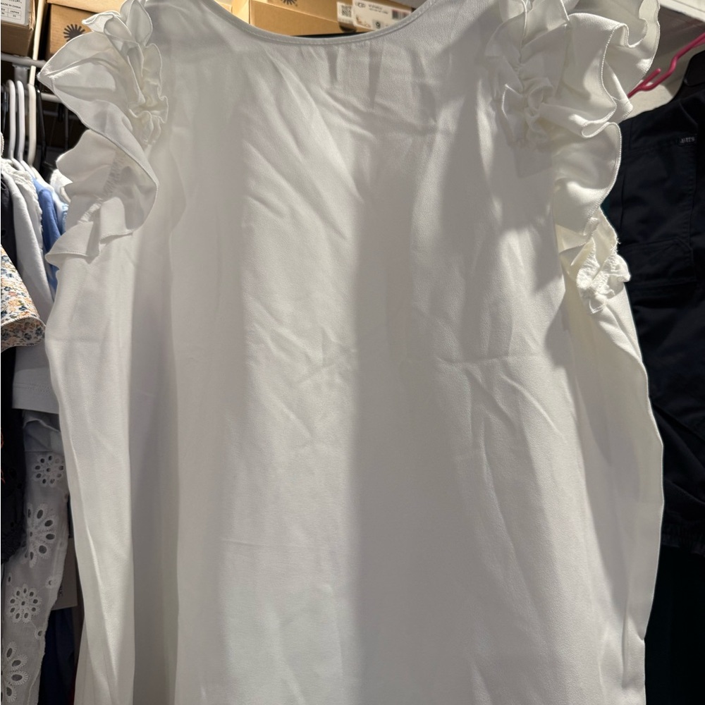 SHEIN White Ruffle Sleeve Blouse